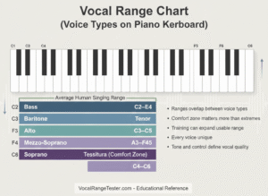 Vocal Range Chart (Male & Female) with Notes & Octaves