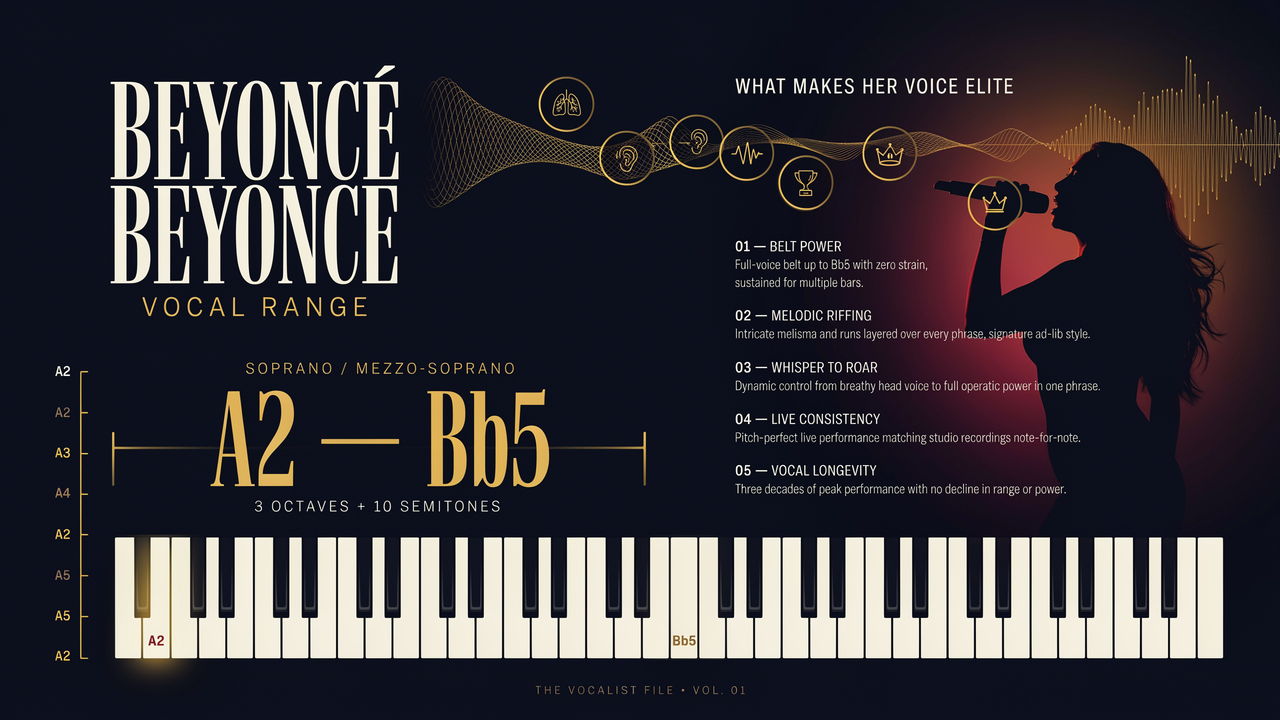Beyoncé Vocal Range: A2–Bb5, Voice Type
